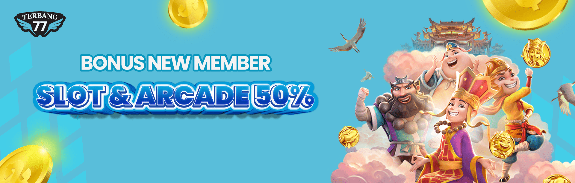 BONUS NEW MEMBER SLOT & ARCADE 50%